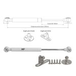 Kit 02 Pistão A Gás 245mm 120N 12kg Porta De Armário Basculante - Imagem 3