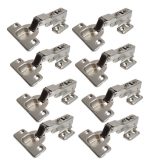 Kit 08 Dobradiça Curva 35mm Com Pistão Amortecedor Para Móveis - 08 Unid