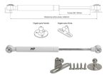 Kit 02 Dobradiça Reta E 02 Pistão A Gás 80n Armário Basculante - Imagem 5
