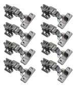 Kit 08 Dobradiças Reta 35mm Com Pistão Amortecedor Calço Slide On - 08 Unid