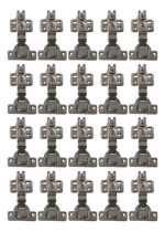 Kit 20 Dobradiça Reta 35mm Com Pistão Amortecedor Calço 3D Clip On - 20 Unid