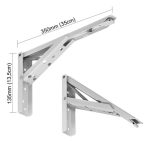 Suporte Dobrável Par 35cm Tampo Mesa Mão Francesa Cantoneira - Imagem 2