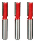 Kit 3 Fresas Reta 8mm Haste 6mm Corte Duplo Madeira Tupia