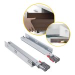 Par Corrediça Telescópica Oculta 50cm Gaveta Amortecedor