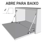 Kit 02 Dobradiça Reta E 02 Pistão A Gás Inverso 80N Porta Armário - Imagem 2