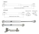 Kit 02 Dobradiça Reta E 02 Pistão A Gás Inverso 80N Porta Armário - Imagem 3