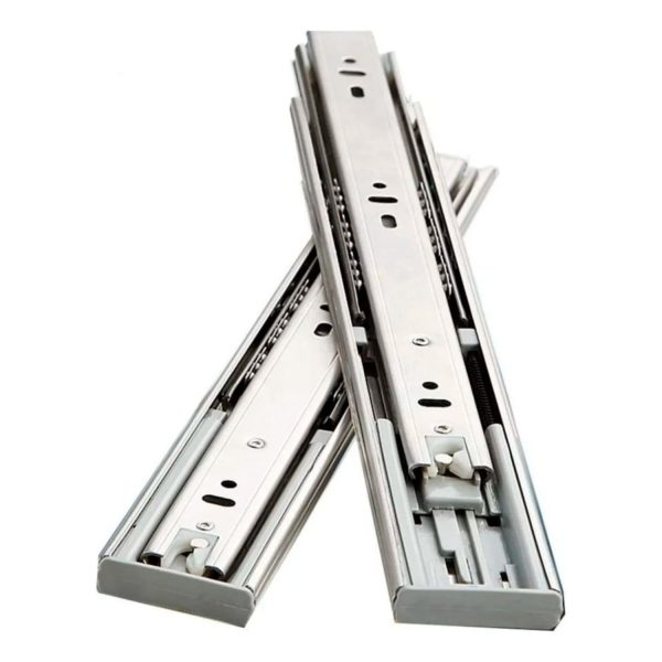 Par Corrediça Telescópica Amortecedor Trilho Gaveta 45cm