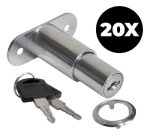 Kit 20 Fechadura De Pressão 31mm X D19 Longa Porta De Correr / Gaveta - Imagem 3