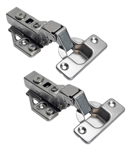 Kit 02 Dobradiça Super Curva 35mm Com Pistão Amortecedor Calço 3D Clip On - 02 Unid