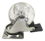 Rodízio Silicone 50mm Gel Transparente Giratório Com Freio