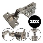 Kit 20 Dobradiça Curva 35mm Com Pistão Amortecedor Calço 3D Clip On - 20 Unid - Imagem 3