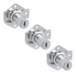 Kit 03 Fechadura Para Móveis Cano Longo 31mm X D17 2 Chaves XF
