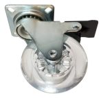 Rodízio Silicone 75mm Gel Transparente Giratório Com Freio - Imagem 3