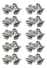 Kit 10 Dobradiça Curva 165 Graus 35mm Com Pistão Amortecedor Móveis / Porta de Armário