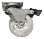 Rodízio Silicone 50mm Gel Transparente Giratório Com Freio - Imagem 6