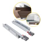 Par Corrediça Telescópica Oculta 30cm Gaveta Amortecedor