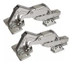 Kit 02 Dobradiça Curva 165 Graus 35mm Com Pistão Amortecedor Móveis / Porta de Armário