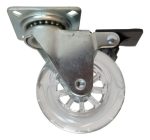 Kit 04 Rodízio Silicone 75mm Gel Transparente Giratório Com Freio - Imagem 3